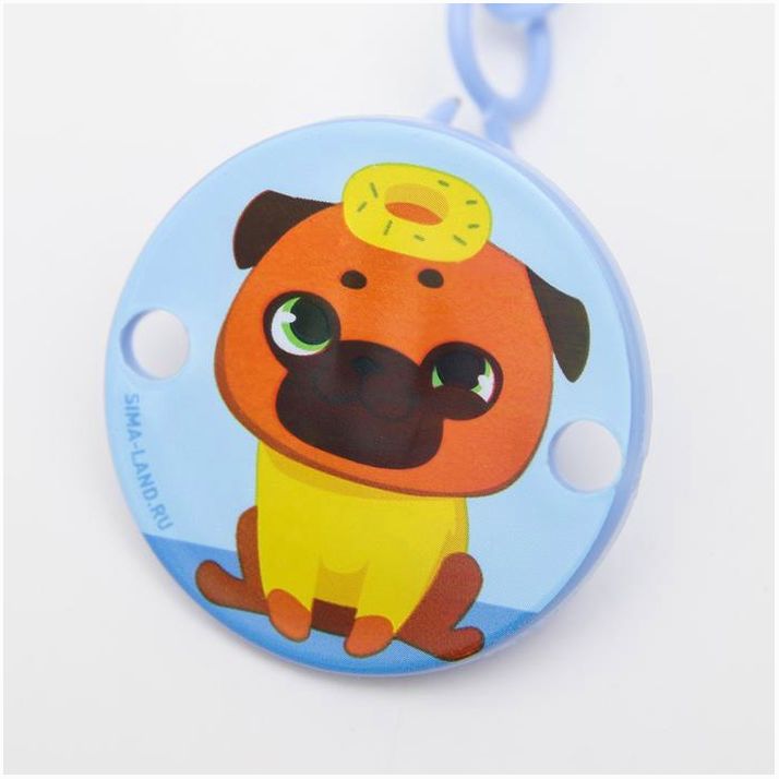 № 4733691 Держатель для соски - пустышки  «ТРЕНД. Собачки», на цепочке, виды МИКС