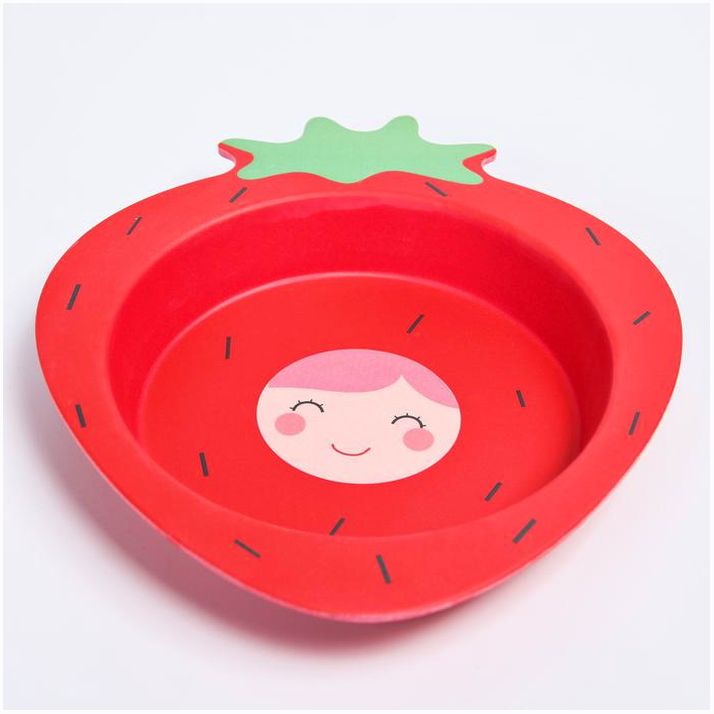 Картинка Миска «Клубничка» из бамбука (№4645243) от магазина Мир детей Товары для Новорожденных