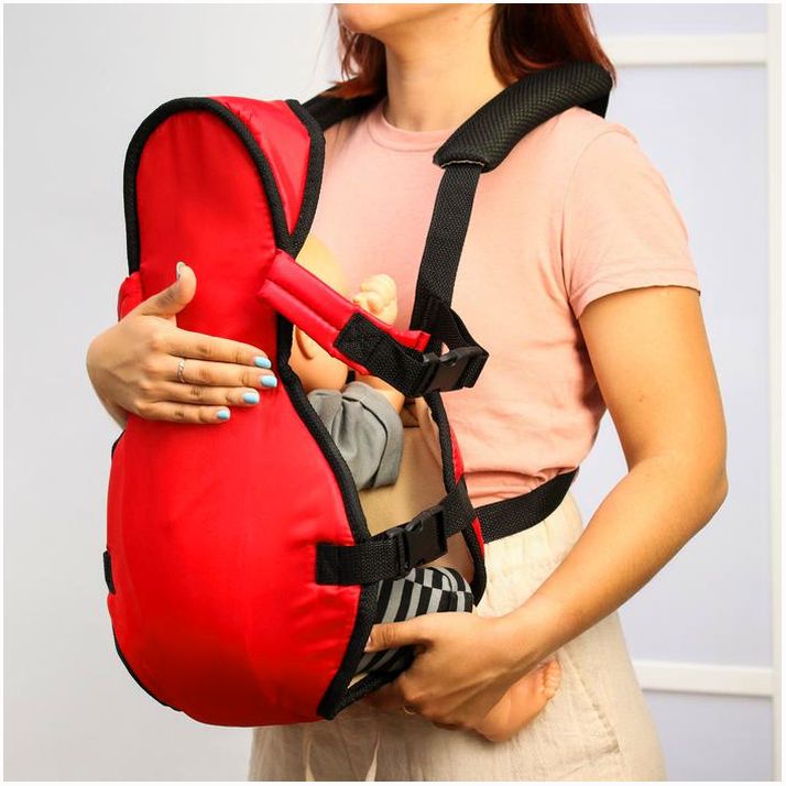 Рюкзак кенгуру «Сидим и лежим», цвет красный артикул анонс 6883526