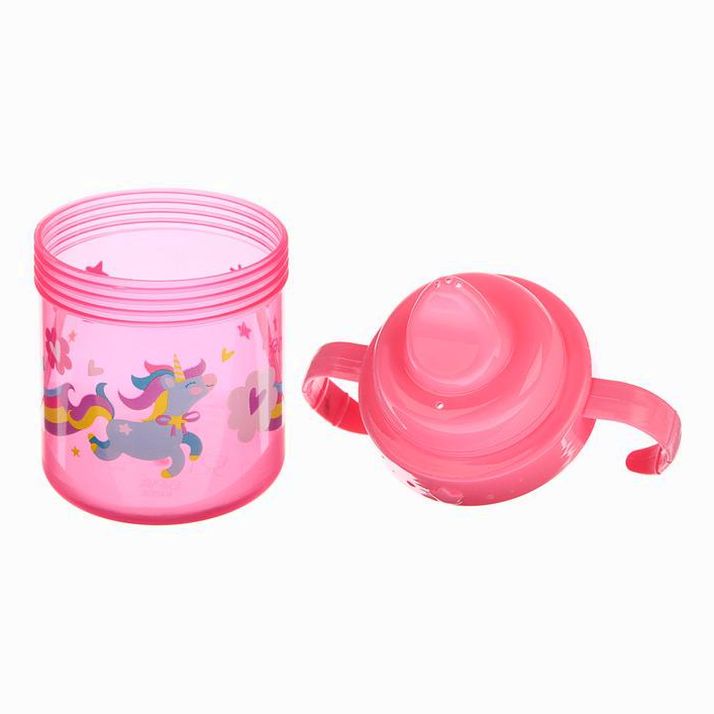 Картинка Поильник детский с твёрдым носиком «Волшебная пони», с ручками, 150 мл, цвет розовый (№3725820) от магазина Мир детей Товары для Новорожденных