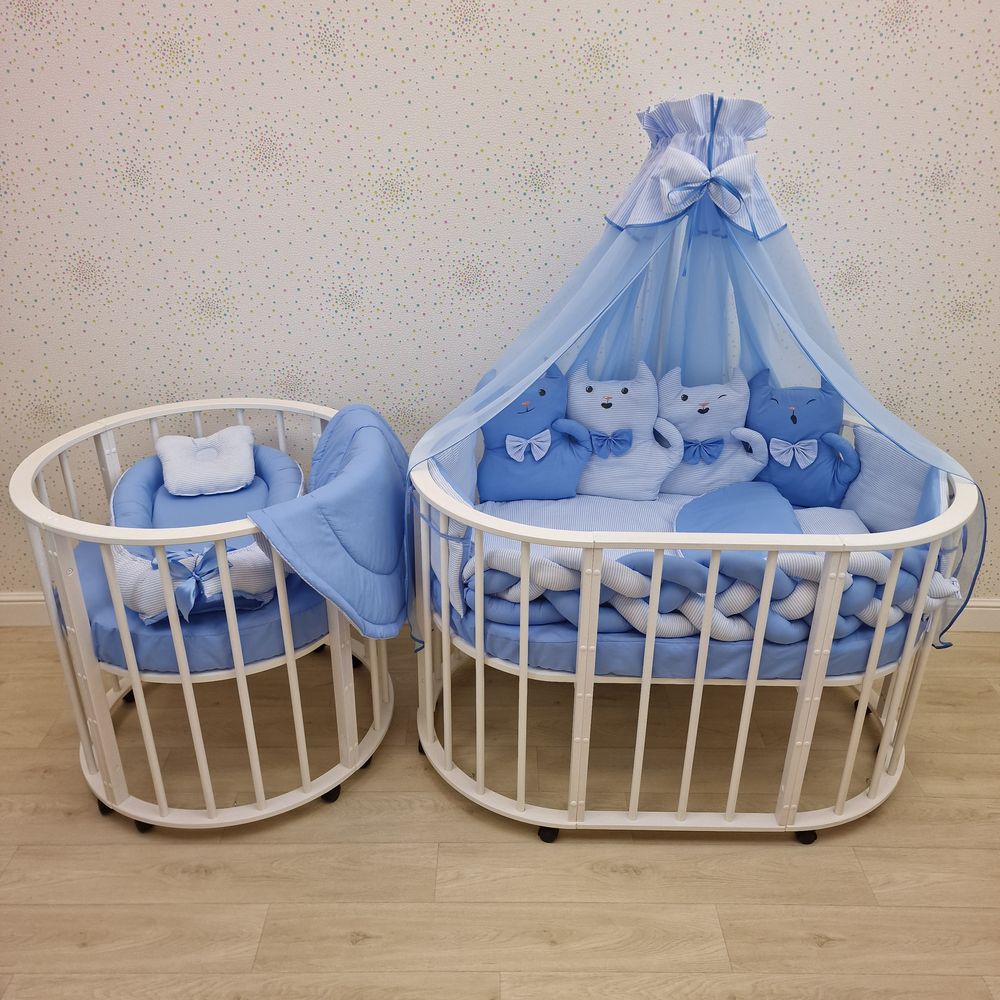 КПБ 19 пр (балдахин + борт + пододеяльник + 2 одеяла + наволочка + 2 подуш + 2 прост + гнездо (бязь) артикул анонс 1184-О-1