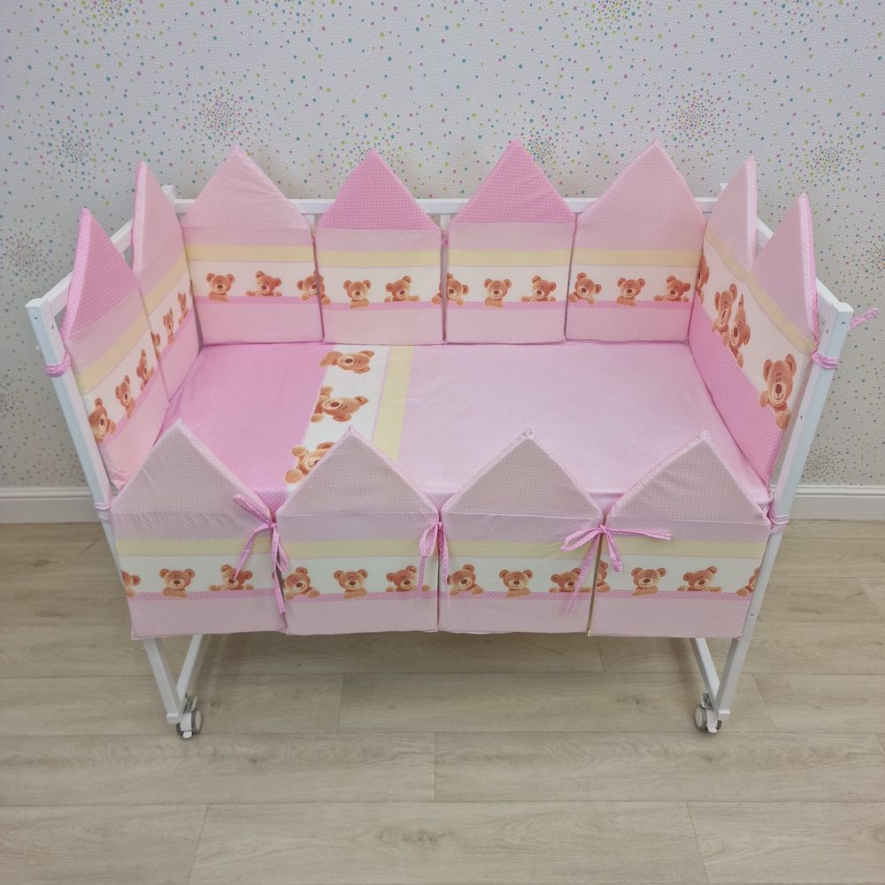 Бортик из 12 подушек по всему периметру кроватки (бязь + пенополиуретан) 