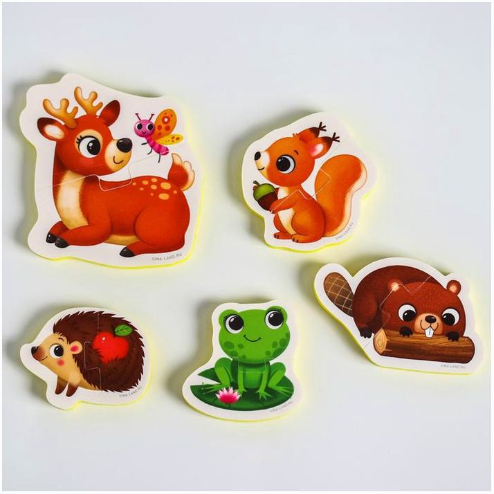 Картинка Мягкий пазл для малышей «Лесные зверята», 5 пазлов, Крошка Я (№5302616) от магазина Мир детей Товары для Новорожденных