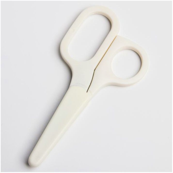 Детские маникюрные ножницы с колпачком, цвет белый артикул анонс 4826552