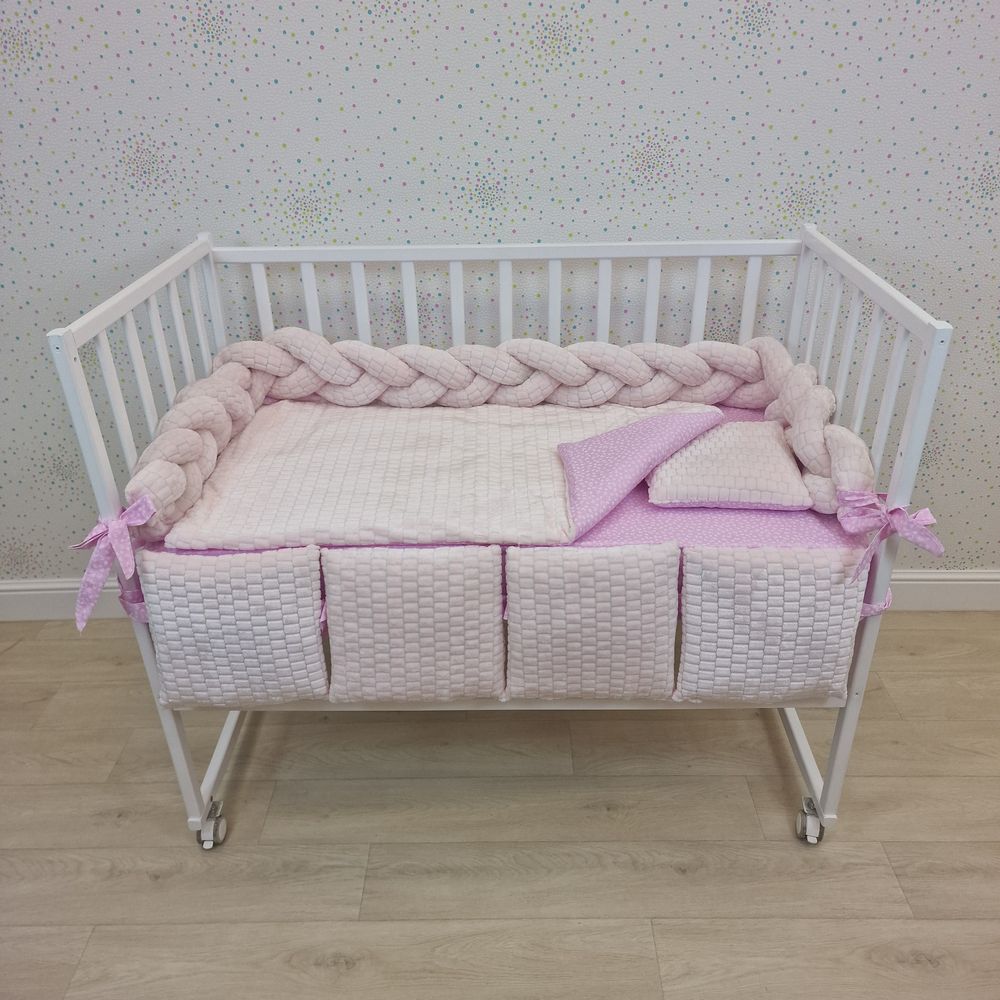 КПБ 9 пр (борт + пододеяльник + одеяло + подушка + простынь + (плюш/бязь) коса артикул анонс 1164-0-1бб