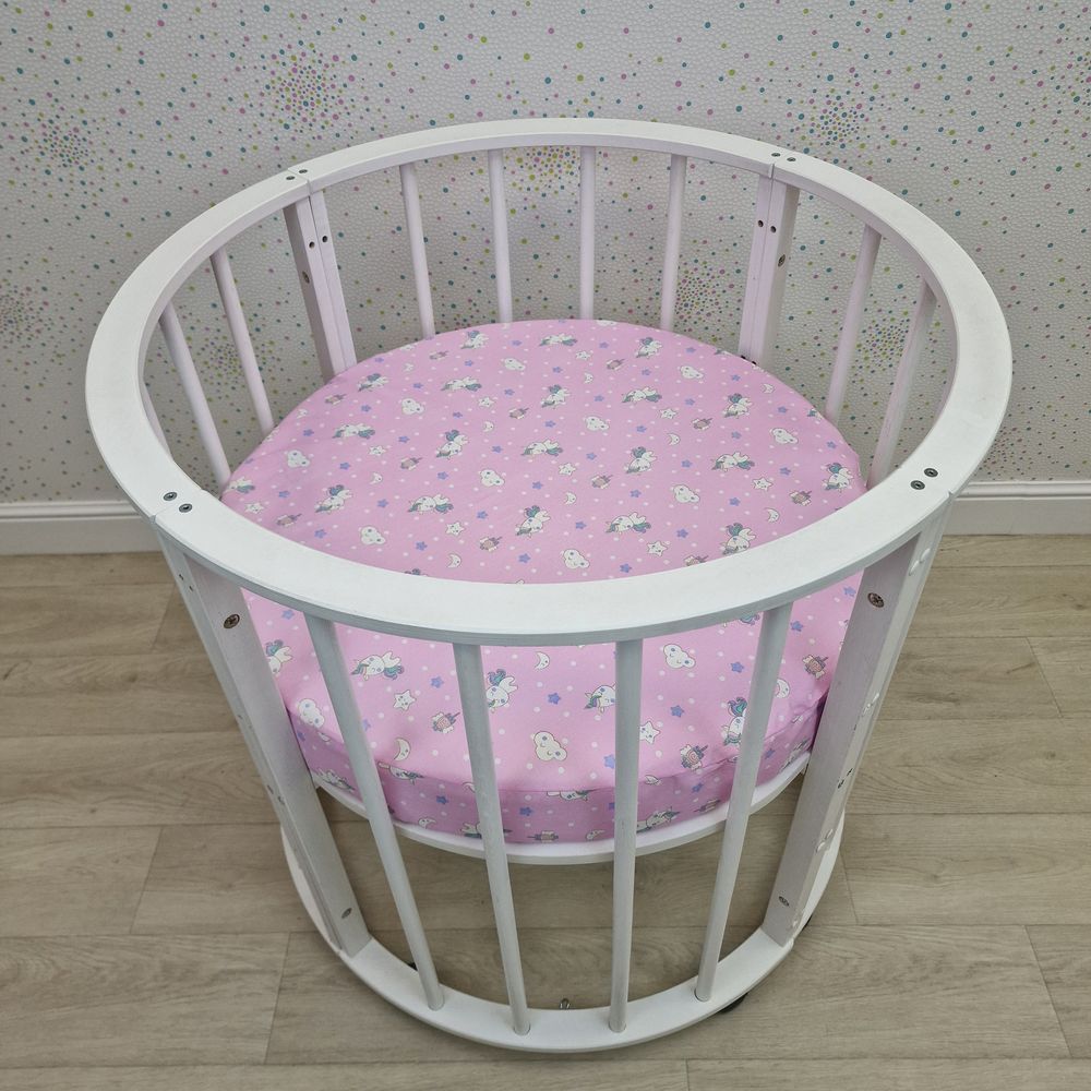 Картинка Простыня на резинке на круглую кровать (бязь) (№255) цвета в ассортименте от магазина Мир детей Товары для Новорожденных