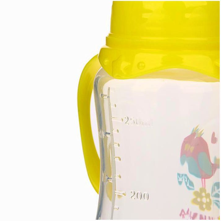 Картинка Бутылочка «Радость» , с ручками, 250 мл, от 0 мес., цвет жёлтый (№2969815) от магазина Мир детей Товары для Новорожденных