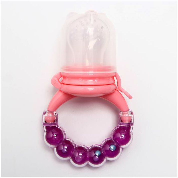 Ниблер для прикорма, с силиконовой сеточкой, ручка-погремушка, цвет фиолетовый артикул анонс 4313588