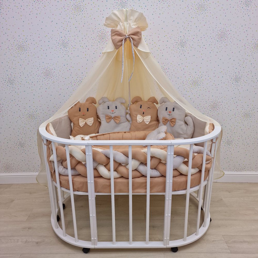 КПБ 17 пр (балдахин + борт + пододеяльник + одеяло + наволочка + 2подушки + простынь + гнездо (бязь) артикул анонс 1171-0-1_06