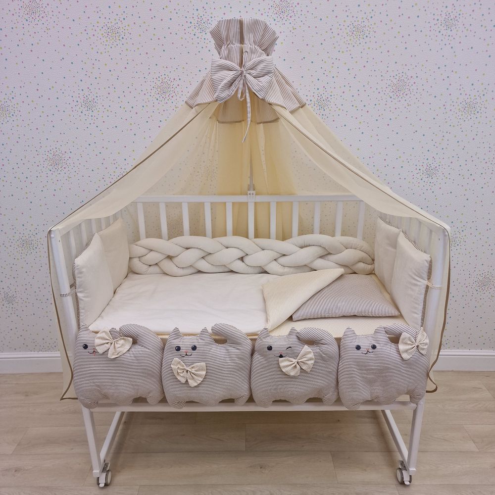 КПБ 17 пр (балдахин + борт + пододеяльник + одеяло + наволочка + подушка + простынь (плюш/бязь) артикул анонс 1181-0-1_05