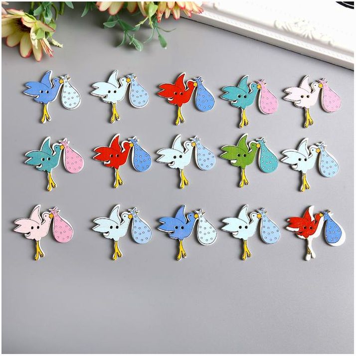 Набор пуговиц для творчества дерево 