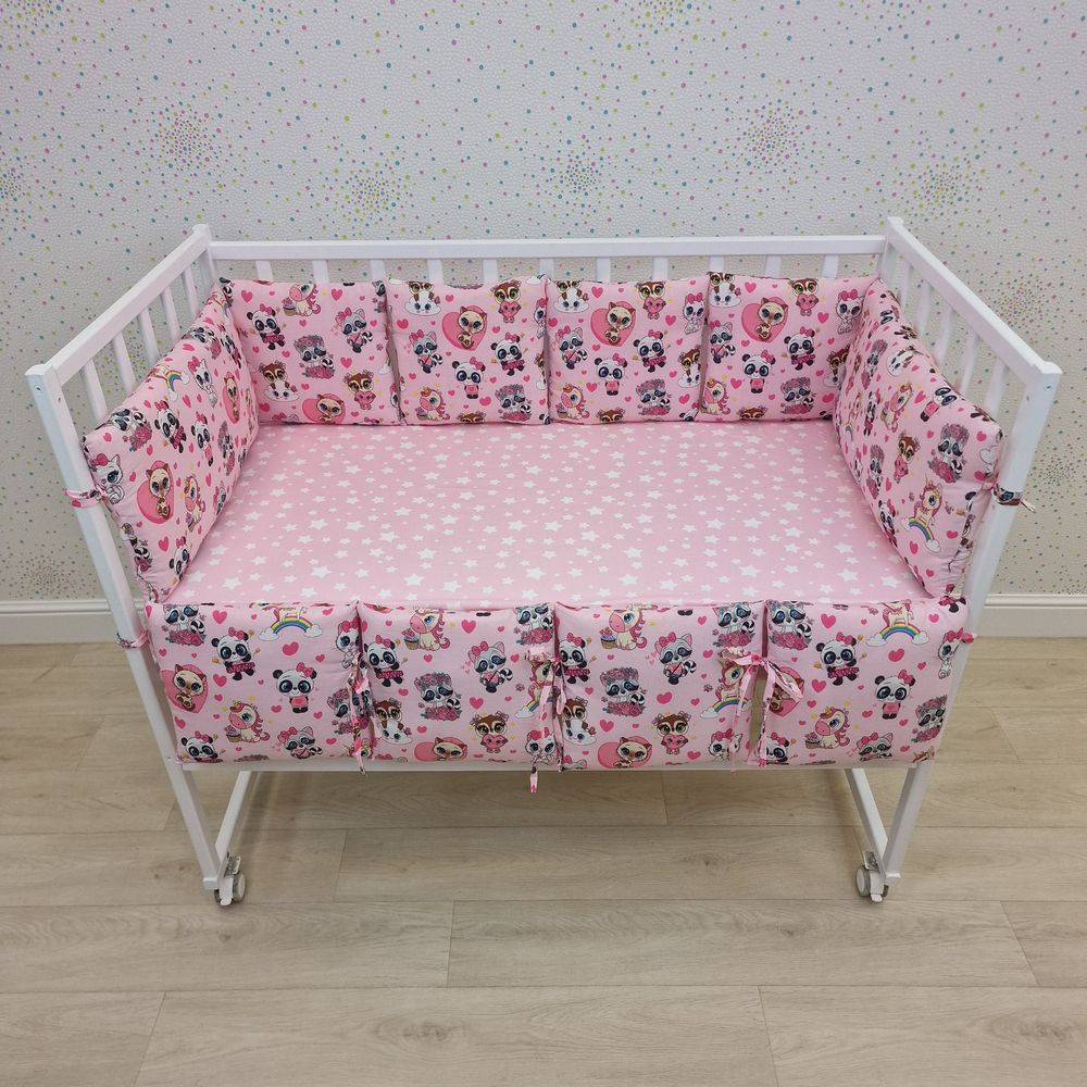 Картинка Бортик из 10 (8кв+2пр)подушек по всему периметру кроватки (бязь + синтепон) (№952) цвета в ассортименте от магазина Мир детей Товары для Новорожденных