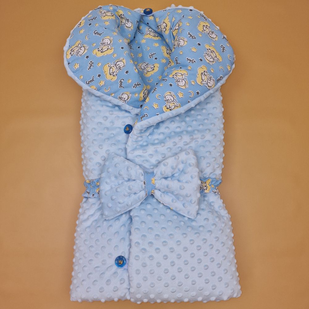 Картинка Конверт - одеяло трансформер на пуговицах ассорти (плюш/кулирка) (№7503-0-1) цвета в ассортименте от магазина Мир детей Товары для Новорожденных