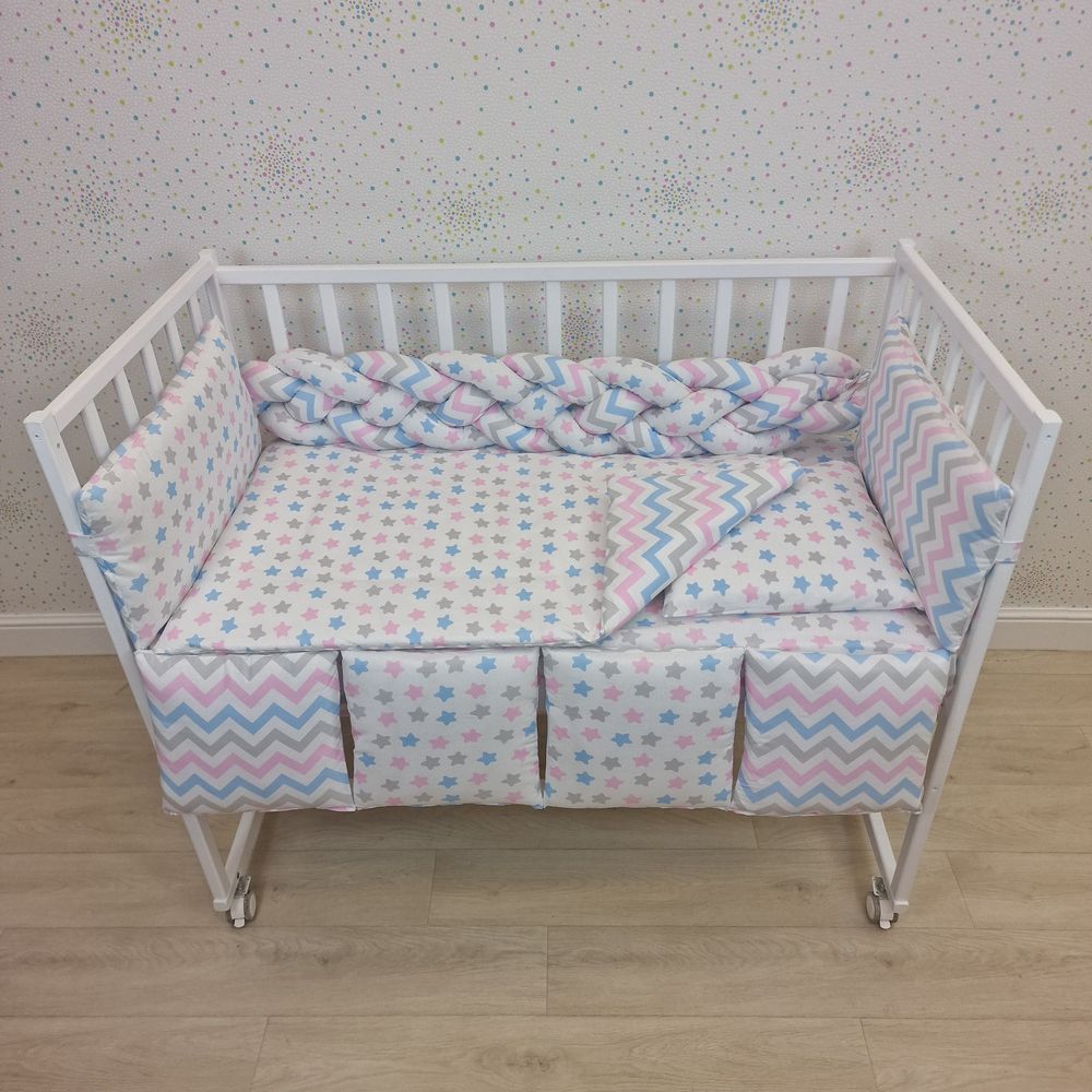 № 1157-0-1бб КПБ 14 пр (борт + пододеяльник + одеяло + наволочка + подушка + простынь (бязь) коса