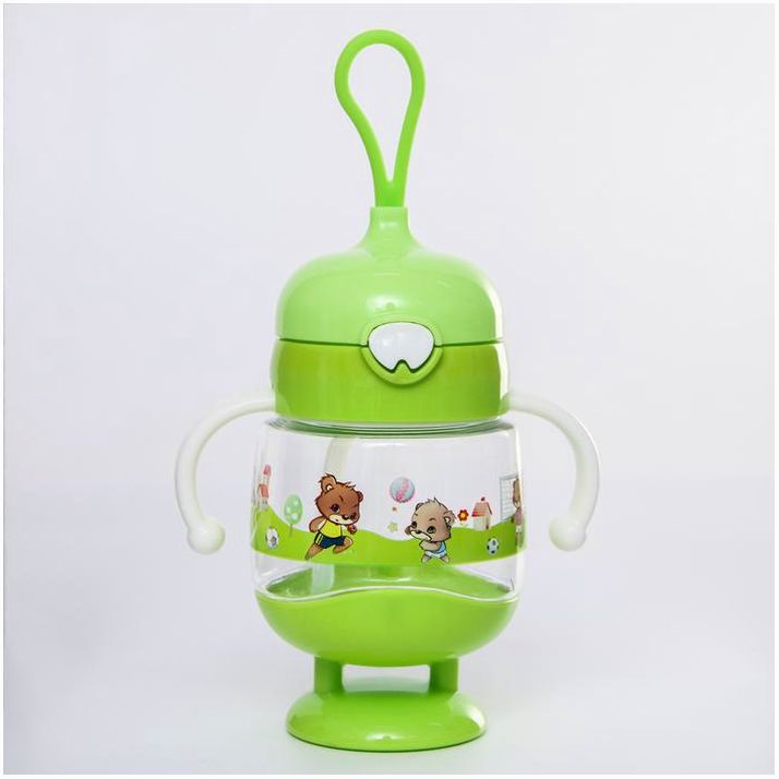 Поильник детский с силиконовой трубочкой, 250 мл., с ручками, цвет МИКС артикул анонс 4780667