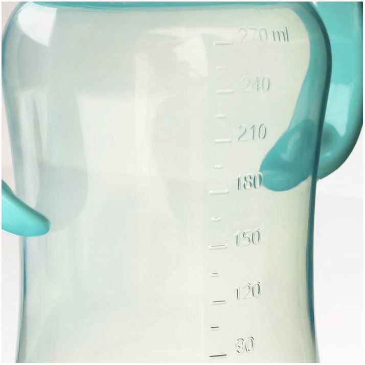 Картинка Поильник - непроливайка с силиконовым носиком, 270 мл, бирюзовый/серый (№9269314) от магазина Мир детей Товары для Новорожденных