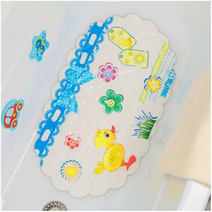 № 3904368 Коврик противоскользящий СПА в ванну на присосках Доляна «Утёнок», 38?68 см