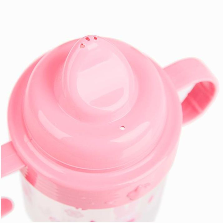 Картинка Поильник детский с твёрдым носиком «Моя зая», с ручками, 150 мл, цвет розовый (№3725829) от магазина Мир детей Товары для Новорожденных