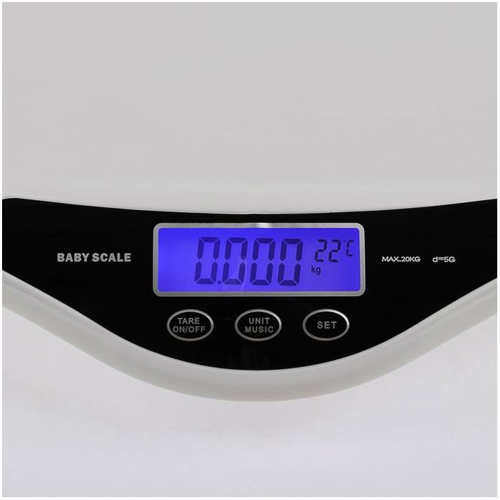 Картинка Весы детские Luazon LVE-29, до 20 кг, жк-дисплей, 4хАА (не в компл.), автоотключение, белые (№3640422) от магазина Мир детей Товары для Новорожденных