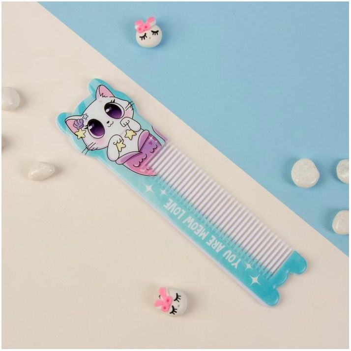 Расчёска фигурная «Кошка-русалка», 14,7 ? 3,8 см артикул анонс 4563939