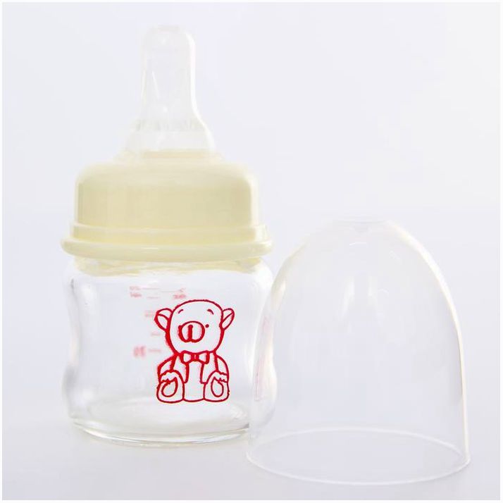 Картинка Бутылочка Basic, классическое горло, стекло, медленный поток., 60 мл., от 0 мес., цвет белый (№4729891) от магазина Мир детей Товары для Новорожденных