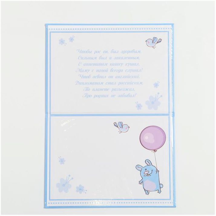 Картинка Папка для свидетельства о рождении «Коллаж», для мальчика, А5 (№1204840) от магазина Мир детей Товары для Новорожденных