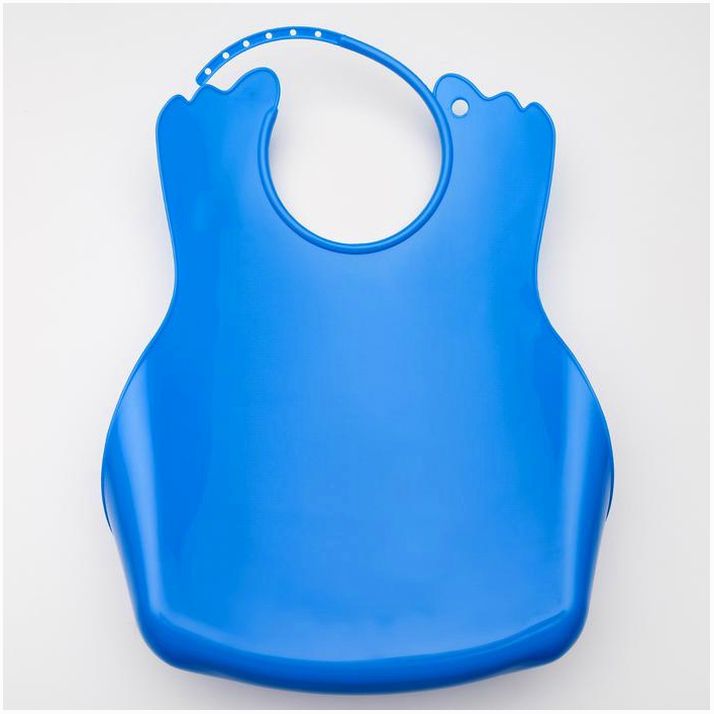 Картинка Нагрудник для кормления пластиковый с карманом, цвет сининй (№2932063) от магазина Мир детей Товары для Новорожденных