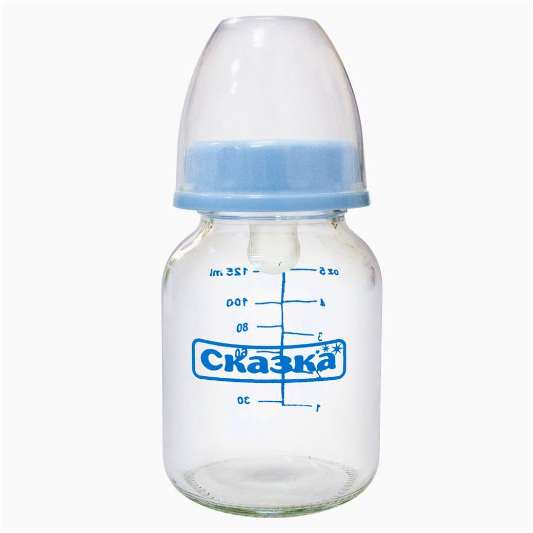 Картинка Бутылочка классическая (стекло, силиконовая соска) (№1018С) от магазина Мир детей Товары для Новорожденных