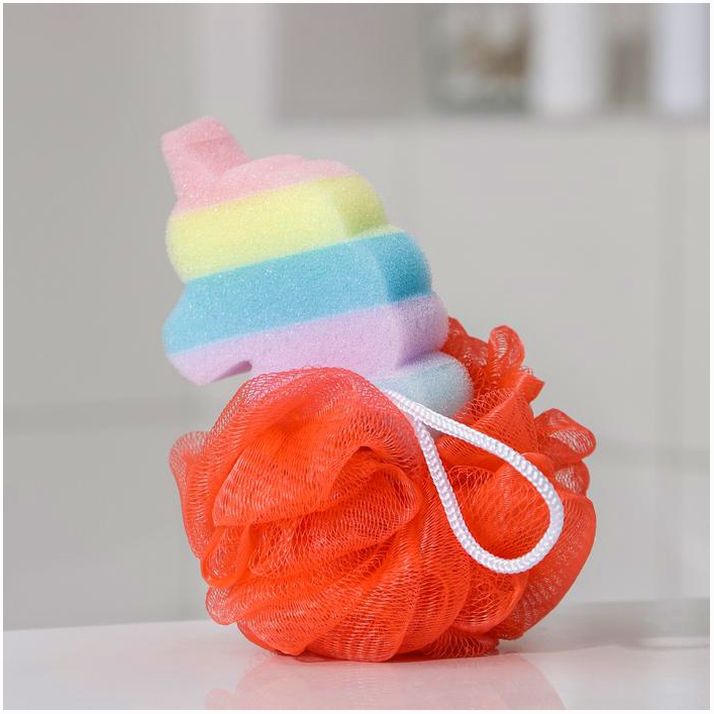 № 7343262 Мочалка для тела SAVANNA «Радужный единорог», 20 гр