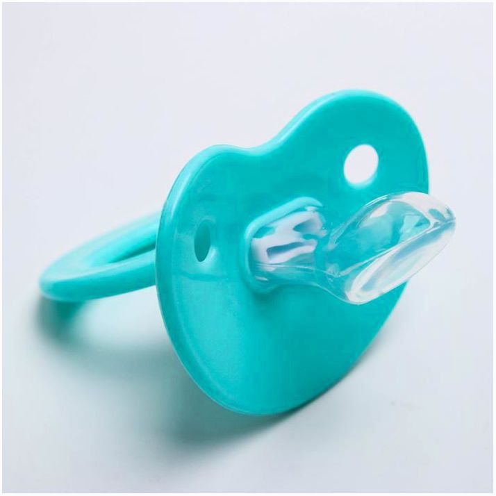 Картинка Соска - пустышка ортодонтическая, силикон, +0 мес., с колпачком, цвет бирюзовый/голубой (№2300146) от магазина Мир детей Товары для Новорожденных