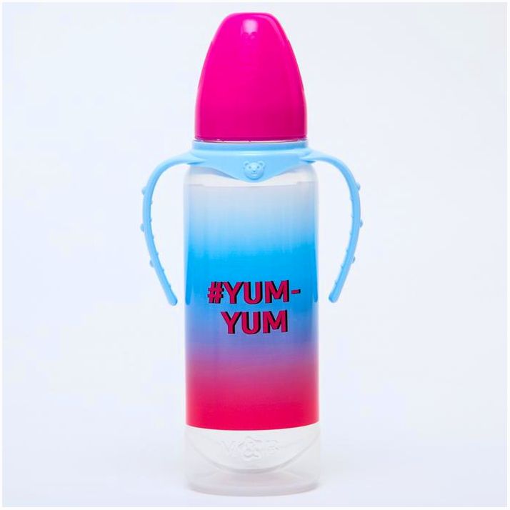Бутылочка для кормления YUM-YUM, 250 мл цилиндр, с ручками артикул анонс 5399490