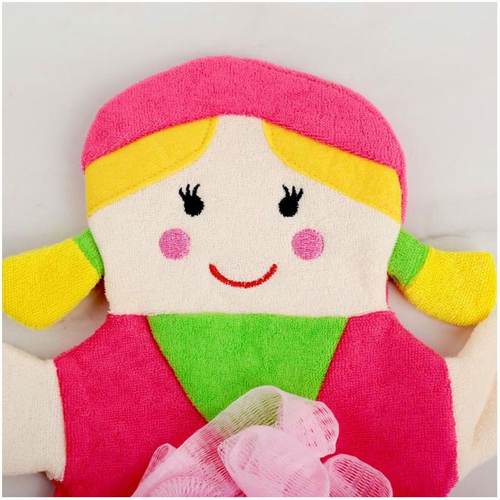 № 2515985 Мочалка-варежка детская для купания Доляна «Девочка»