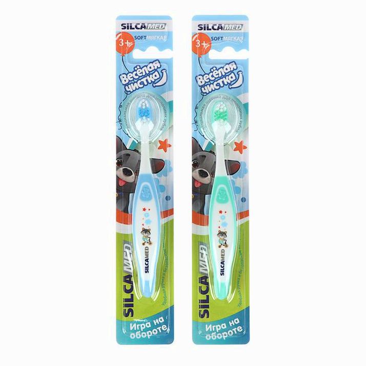 № 2694753 Зубная щетка детская Silcamed Веселая чистка, 3+, микс