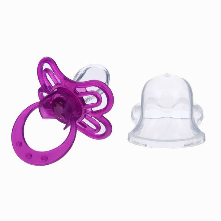 № 2589902 Пустышка «Бабочка», классическая, с колпачком, от 0 - 3 мес., цвет фиолетовый