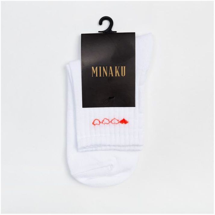 Картинка Носки женские MINAKU «Сердечки», цвет белый, размер 38-39 (25 см) (№7425342) от магазина Мир детей Товары для Новорожденных