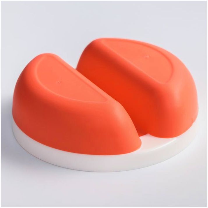 Картинка Тарелка детская 2 в 1, двухсекционная миска + крышка, цвет розовый, 2х100 мл, 13х13х7 (№2825380) от магазина Мир детей Товары для Новорожденных