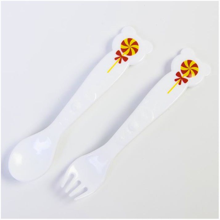 № 4822598 Набор для кормления: ложка и вилка «Для Малыша» , цвет МИКС 5 мес+