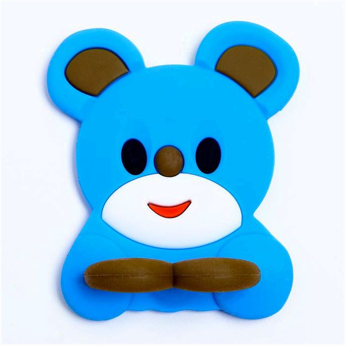 Мочалка детская для купания силиконовая «Собачка», от 6 мес., цвета МИКС артикул анонс 1886862