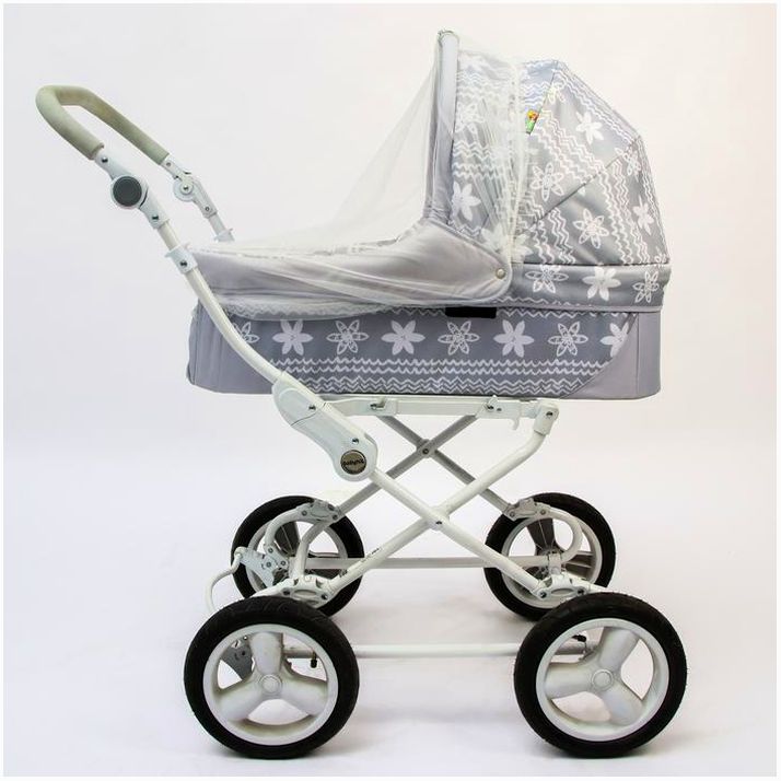 Универсальная москитная сетка на детскую коляску 100х140 см, цвет белый артикул анонс 4940744