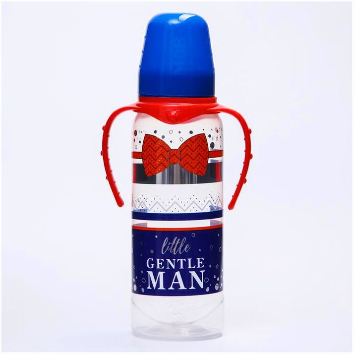 № 6849715 Бутылочка «Наш Новогодний джентльмен», 250 мл цилиндр, подарочная упаковка, с ручками