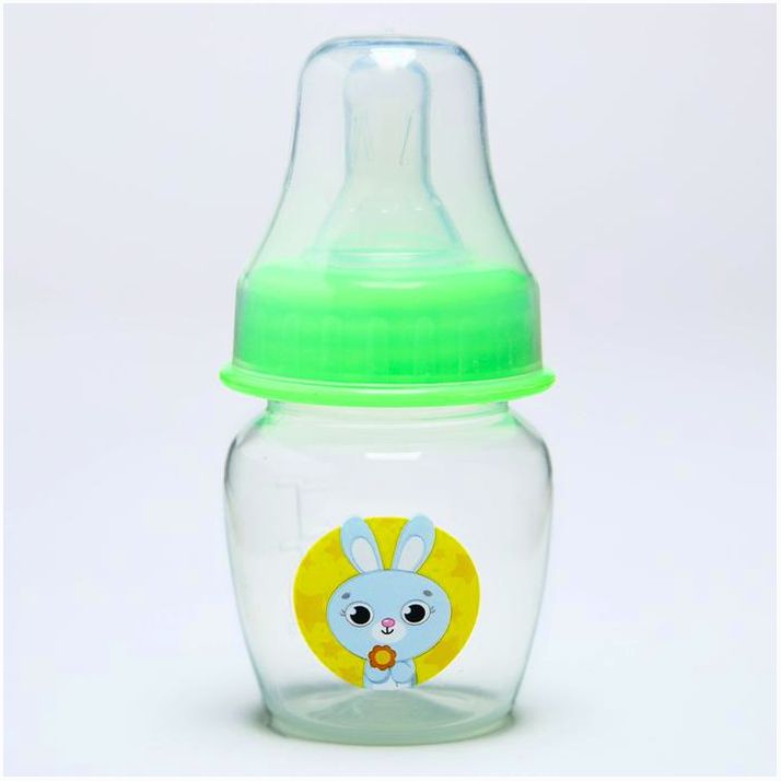 Бутылочка для кормления «Наше чудо», классическое горло, 60 мл., от 0 мес., цвет зелёный артикул анонс 2463786