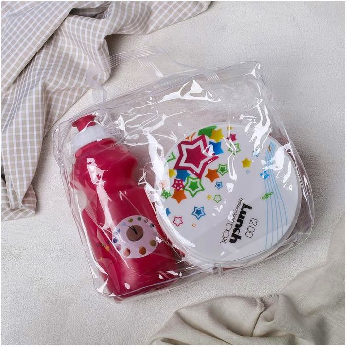 Картинка Набор из ланч-бокса и бутылки 250/250 мл "Люмен", цвета МИКС (№1427110) от магазина Мир детей Товары для Новорожденных