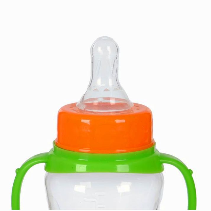 Картинка Бутылочка для кормления, классическое горло, с ручками, 250 мл., от 3 мес., цвет зелёный (№2969724) от магазина Мир детей Товары для Новорожденных