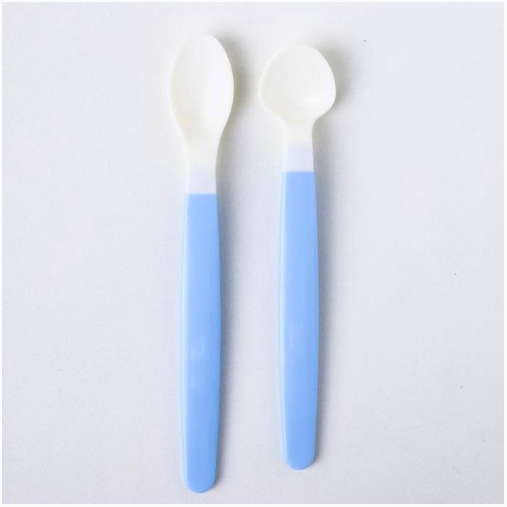 Картинка Набор посуды , 3 пр: тарелка двухсекционная, ложки 2 шт., от 5 мес., цвет голубой (№2352047) от магазина Мир детей Товары для Новорожденных