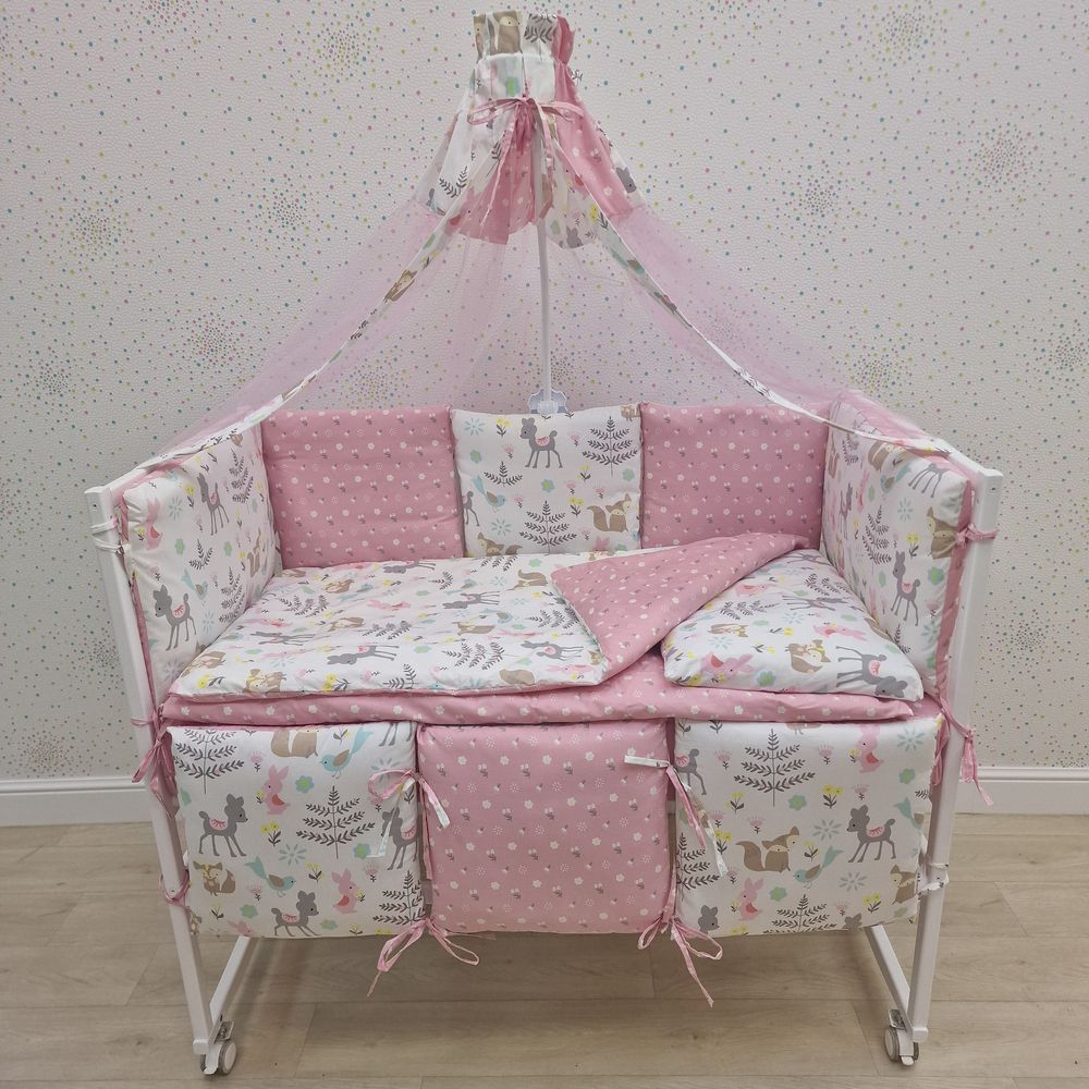 КПБ 14 пр (балдахин + борт + пододеяльник + одеяло + наволочка + подушка + простынь (бязь) 6кв+2пр артикул анонс 1146-0-1