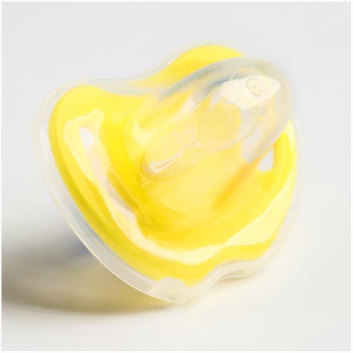 Картинка Соска-пустышка ортодонтическая, силикон, от 4 мес., с колпачком, цвет желтый (№4591099) от магазина Мир детей Товары для Новорожденных