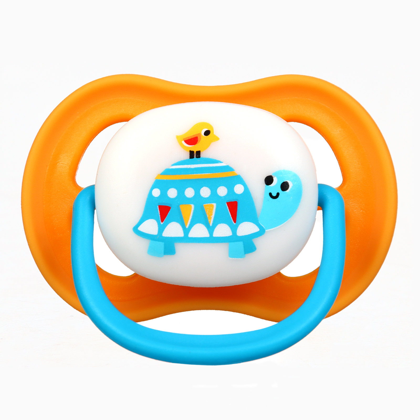 № 9844213 Соска - пустышка анатомическая «Черепаха», +6 мес., цвет оранжевый