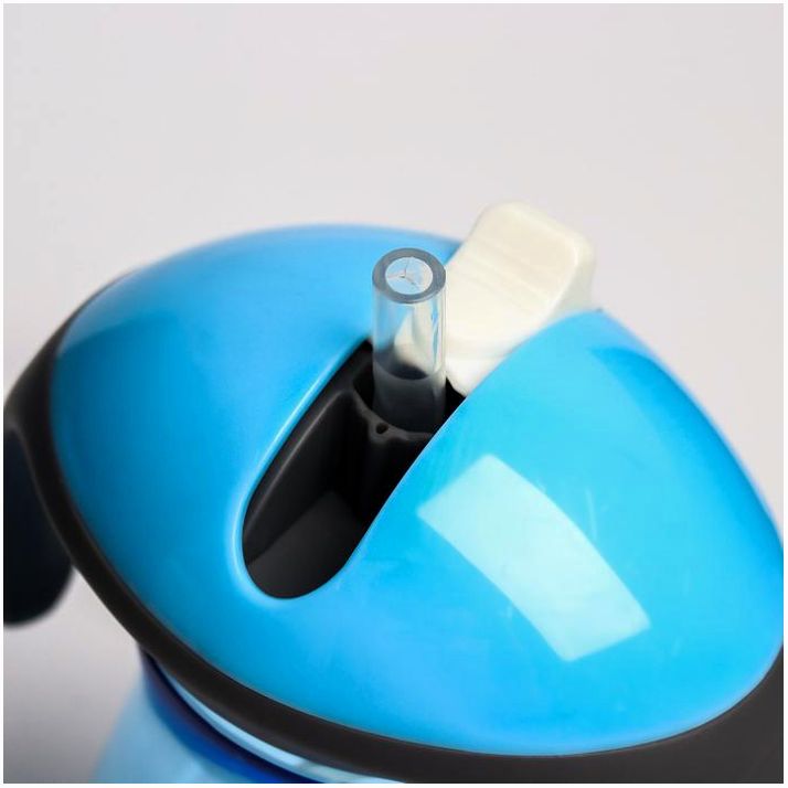 № 2825366 Поильник детский с трубочкой, 330 мл., с ручками, цвета МИКС