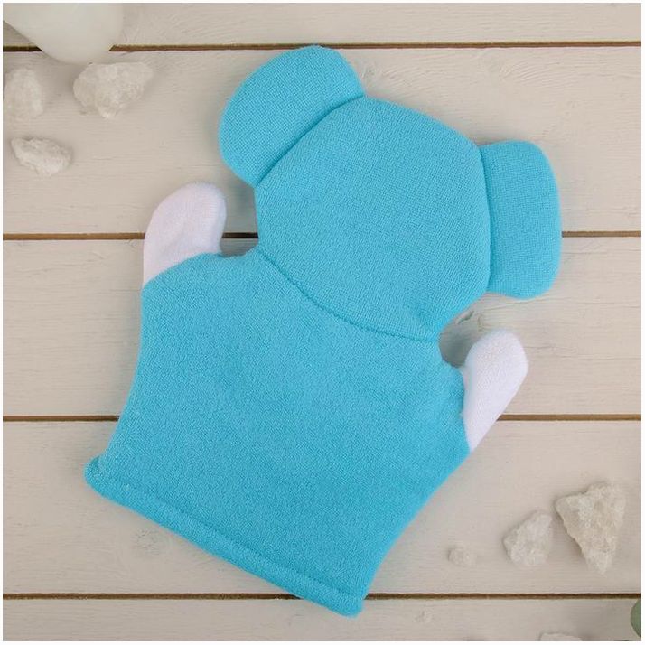 № 4097981 Мочалка-варежка детская для купания Доляна «Слоник», 22 см