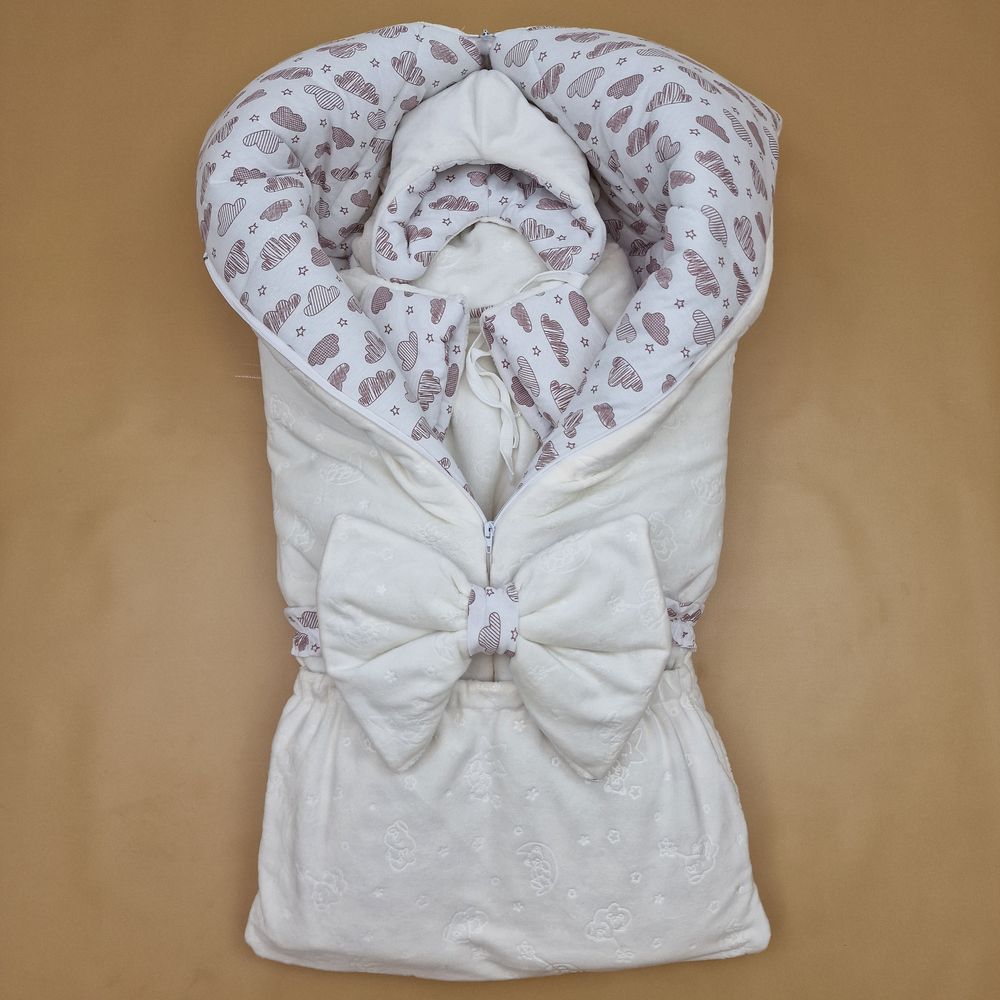 Комплект кв (одеяло трансформер+бант-подушка+2 комбинезона+2 шапочки+шарф) артикул анонс 7260-0-2_04